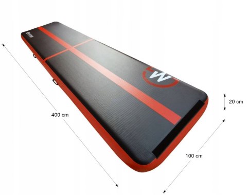 AirTrack Dmuchana Mata Gimnastyczna MASTER 400 x 100 x 20 cm Black-Red AirTrack Dmuchana Mata Gimnastyczna MASTER 400 x 100 x 20 cm Black-Red