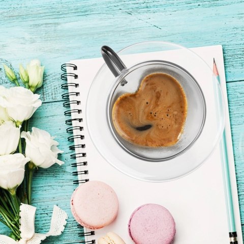 Filiżanki termiczne ze spodkiem z podwójną ścianką do kawy i herbaty DOUBLE 160 ml 2 szt. Filiżanki termiczne ze spodkiem z podwójną ścianką do kawy i herbaty DOUBLE 160 ml 2 szt.