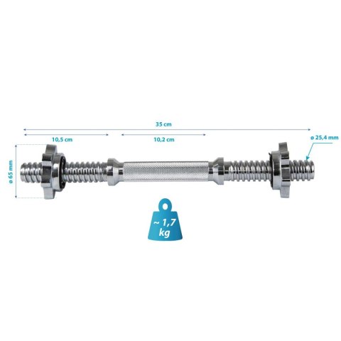 GRYF KRÓTKI 35 CM + ZACISKI ENERO FIT fi25,4 MM GRYF KRÓTKI 35 CM + ZACISKI ENERO FIT fi25,4 MM