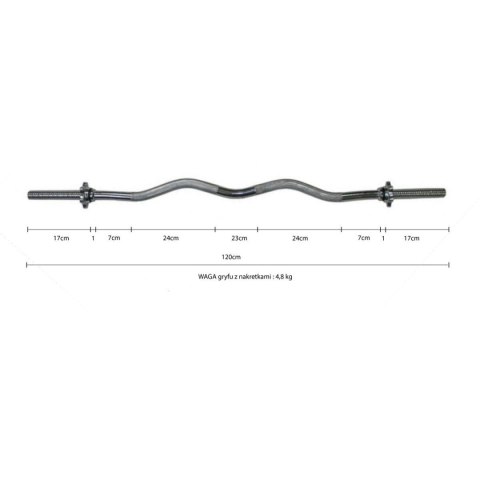 GRYF LEKKO ŁAMANY 120 CM ENERO FIT fi25,4 GRYF LEKKO ŁAMANY 120 CM ENERO FIT fi25,4