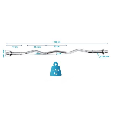 GRYF LEKKO ŁAMANY 120 CM ENERO FIT fi25,4 GRYF LEKKO ŁAMANY 120 CM ENERO FIT fi25,4