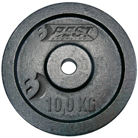 OBCIĄŻENIE ŻELIWNE CZARNE 10 KG BEST SPORTING fi 30mm OBCIĄŻENIE ŻELIWNE CZARNE 10 KG BEST SPORTING fi 30mm