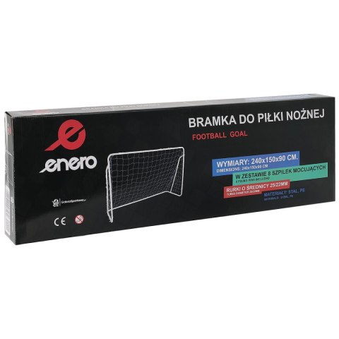 BRAMKA DO PIŁKI NOŻNEJ ENERO Z SIATKĄ 240x150x90CM FI 25 i 22mm BRAMKA DO PIŁKI NOŻNEJ ENERO Z SIATKĄ 240x150x90CM FI 25 i 22mm