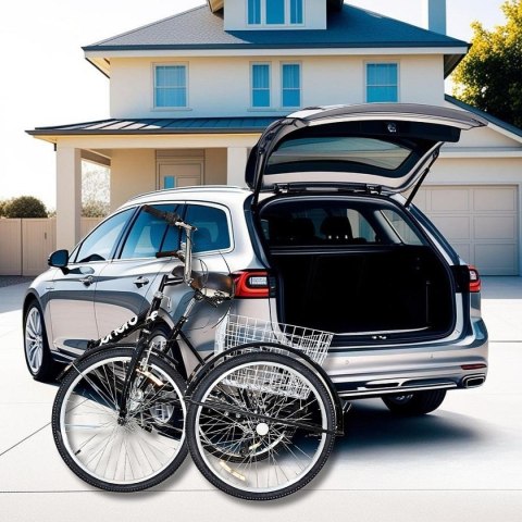 ROWER 3-KOŁOWY SKŁADANY 24 CZARNY SHIMANO 7-BIEGOWY ROWER 3-KOŁOWY SKŁADANY 24 CZARNY SHIMANO 7-BIEGOWY