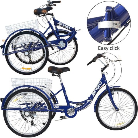 ROWER 3-KOŁOWY SKŁADANY 24 GRANATOWY SHIMANO 7-BIEGOWY ROWER 3-KOŁOWY SKŁADANY 24 GRANATOWY SHIMANO 7-BIEGOWY