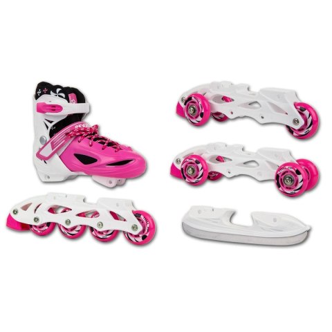 ŁYŻWOROLKI - WROTKI - ŁYŻWY 4W1 ENERO 30-33 RÓŻOWE ŁYŻWOROLKI - WROTKI - ŁYŻWY 4W1 ENERO 30-33 RÓŻOWE