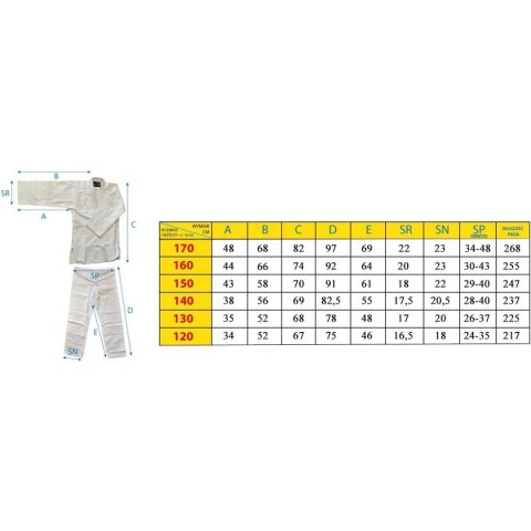 KIMONO ENERO JUDO AIKIDO 140CM NIEBIESKIE KIMONO ENERO JUDO AIKIDO 140CM NIEBIESKIE