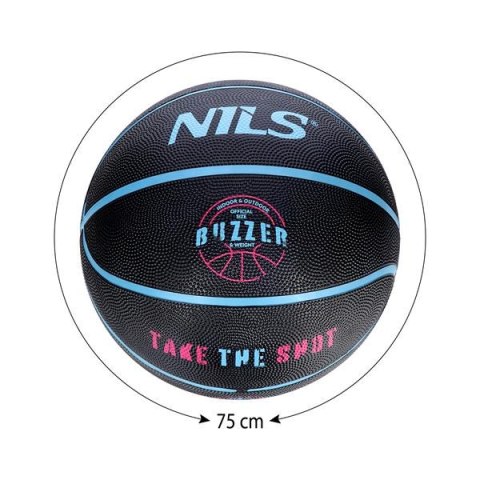 NPK271 PIŁKA DO KOSZYKÓWKI CZARNA BUZZER 7 NILS NPK271 PIŁKA DO KOSZYKÓWKI CZARNA BUZZER 7 NILS