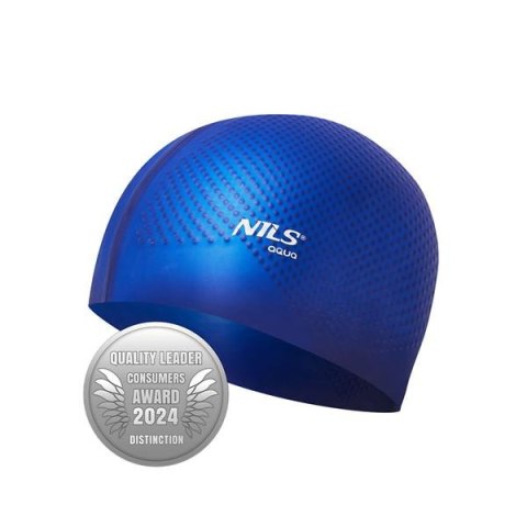 NQC JEDNOKOLOROWY CIEMNONIEBIESKI CZEPEK SILIKONOWY DOTS NILS AQUA NQC JEDNOKOLOROWY CIEMNONIEBIESKI CZEPEK SILIKONOWY DOTS NILS AQUA