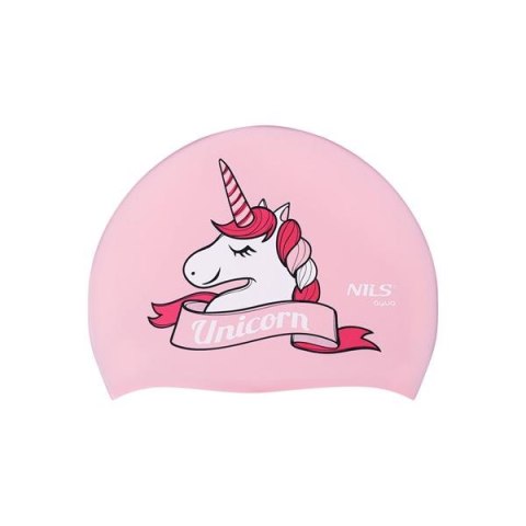 NQC UNICORN RÓŻOWY DZIECIĘCY CZEPEK SILIKONOWY NILS AQUA NQC UNICORN RÓŻOWY DZIECIĘCY CZEPEK SILIKONOWY NILS AQUA
