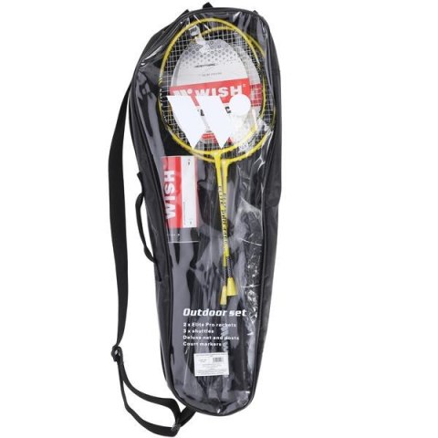 Alumtec 4466 Zestaw Rakiet do Badmintona + Lotki, Siatka, Słupki - Komplet Alumtec 4466 Zestaw Rakiet do Badmintona + Lotki, Siatka, Słupki - Komplet