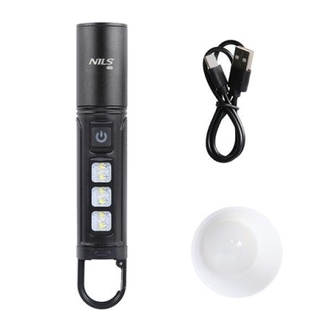 NC0003 Latarka LED 800 lm NILS CAMP USB IPX4 teleskopowa klosz NC0003 Latarka LED 800 lm NILS CAMP USB IPX4 teleskopowa klosz