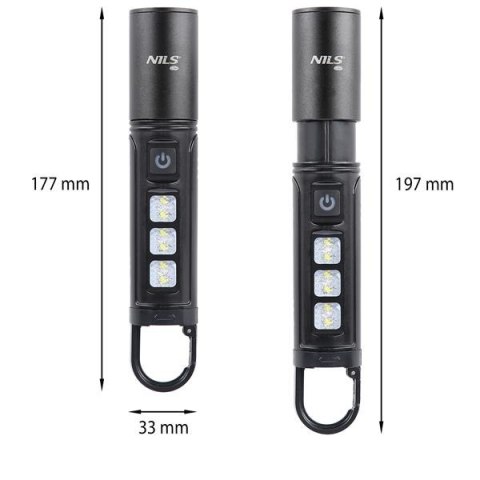 NC0003 Latarka LED 800 lm NILS CAMP USB IPX4 teleskopowa klosz NC0003 Latarka LED 800 lm NILS CAMP USB IPX4 teleskopowa klosz