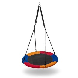 Huśtawka Bocianie Gniazdo NB5003 90 cm Niebiesko-Czerwono-Pomarańczowa NILS