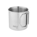NC1762 Kubki stalowe turystyczne 4 szt. NILS CAMP 300 ml składane uszy