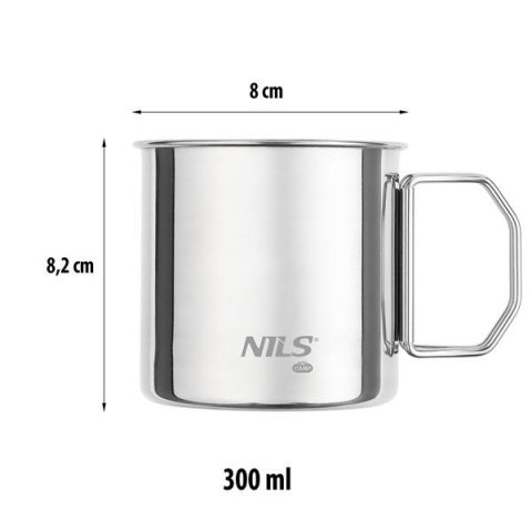 NC1762 Kubki stalowe turystyczne 4 szt. NILS CAMP 300 ml składane uszy NC1762 Kubki stalowe turystyczne 4 szt. NILS CAMP 300 ml składane uszy