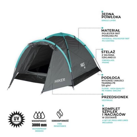 Namiot kempingowy Nils Camp Hiker NC6010 – Wodoodporny, lekki, dla 2 osób! Namiot kempingowy Nils Camp Hiker NC6010 – Wodoodporny, lekki, dla 2 osób!