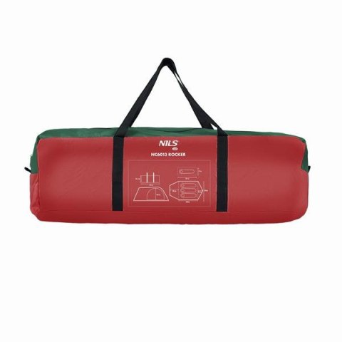 Namiot Kempingowy Nils Camp NC6013 ROCKER Zielono - Czerwony dla 3 Osób Namiot Kempingowy Nils Camp NC6013 ROCKER Zielono - Czerwony dla 3 Osób