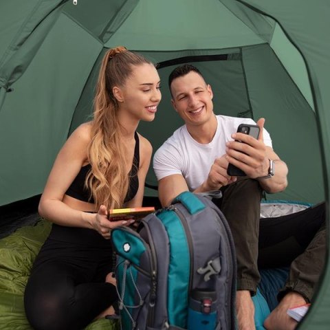 Namiot Kempingowy Nils Camp NC6013 ROCKER Zielono - Czerwony dla 3 Osób Namiot Kempingowy Nils Camp NC6013 ROCKER Zielono - Czerwony dla 3 Osób