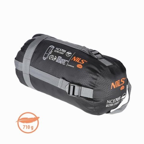 NC1705 Śpiwór Ultra Light 215×75 cm NILS CAMP szaro-pomarańczowy 0–5 °C NC1705 Śpiwór Ultra Light 215×75 cm NILS CAMP szaro-pomarańczowy 0–5 °C