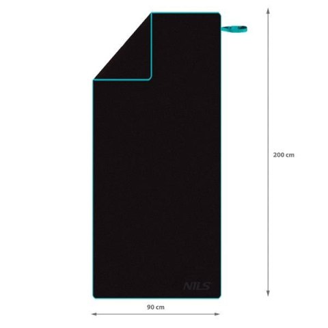 NCR13 CZARNY RĘCZNIK Z MIKROFIBRY 200X90 cm NILS NCR13 CZARNY RĘCZNIK Z MIKROFIBRY 200X90 cm NILS