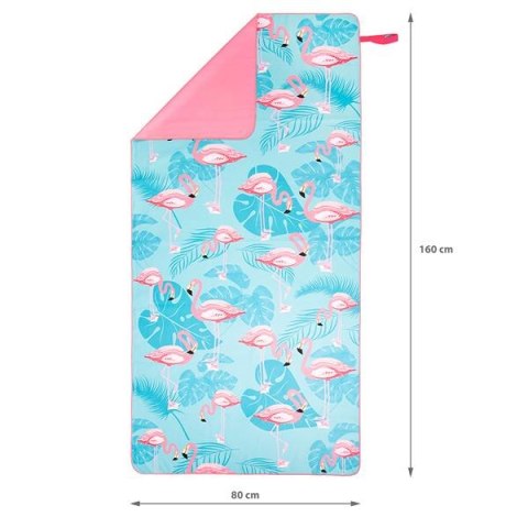 NCR14 RĘCZNIK Z MIKROFIBRY FLAMINGI 160X80 cm NILS NCR14 RĘCZNIK Z MIKROFIBRY FLAMINGI 160X80 cm NILS