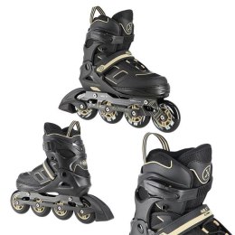 Łyżworolki Nils Extreme CZARNO-BEŻOWE Rozm. L (39-42) - Komfort i Styl!
