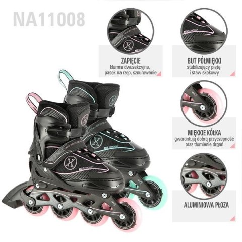 NA11008 CZARNO-MIĘTOWY ROZM. L (39-42) ŁYŻWOROLKI NILS EXTREME NA11008 CZARNO-MIĘTOWY ROZM. L (39-42) ŁYŻWOROLKI NILS EXTREME