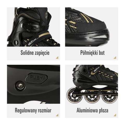 NA1128 CZARNO-ZŁOTE ROZM. XL(43-45) ŁYŻWOROLKI NILS EXTREME NA1128 CZARNO-ZŁOTE ROZM. XL(43-45) ŁYŻWOROLKI NILS EXTREME