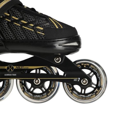 NA1128 CZARNO-ZŁOTE ROZM. XL(43-45) ŁYŻWOROLKI NILS EXTREME NA1128 CZARNO-ZŁOTE ROZM. XL(43-45) ŁYŻWOROLKI NILS EXTREME