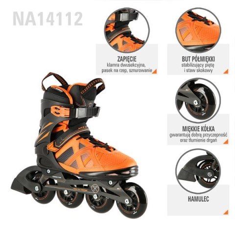 NA14112 CZARNO-POMARAŃCZOWY ROZM. 42 ŁYŻWOROLKI NILS EXTREME NA14112 CZARNO-POMARAŃCZOWY ROZM. 42 ŁYŻWOROLKI NILS EXTREME