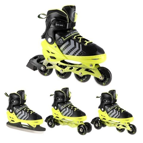 Nh18192 4W1 Czarno-Zielony Rozm.L(39-43) Łyżworolki Z Wym. Pł. Hokejową Nils Extreme