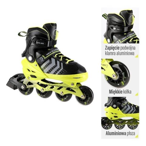 Nh18192 4W1 Czarno-Zielony Rozm.L(39-43) Łyżworolki Z Wym. Pł. Hokejową Nils Extreme