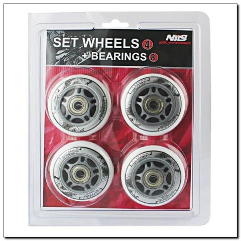 PU 70x24 BIAŁE 82A (4 SZT) + ABEC-7 (8 SZT) ZESTAW NILS EXTREME PU 70x24 BIAŁE 82A (4 SZT) + ABEC-7 (8 SZT) ZESTAW NILS EXTREME