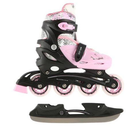 Nh18331 4W1 Różowy Rozm.M(35-38) Łyżworolki Z Wym. Płozą Hokejową Nils Extreme