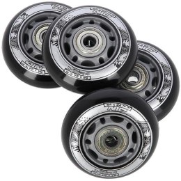 PU 64x24 82A CZARNE (4 szt.) + ABEC-9 (8 szt.) ZESTAW NILS EXTREME