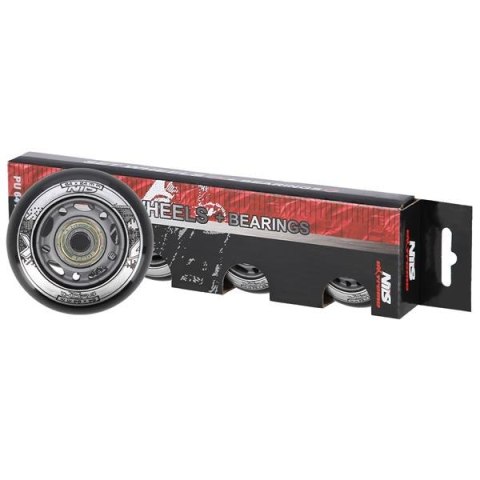 PU 64x24 82A CZARNE (4 szt.) + ABEC-9 (8 szt.) ZESTAW NILS EXTREME PU 64x24 82A CZARNE (4 szt.) + ABEC-9 (8 szt.) ZESTAW NILS EXTREME