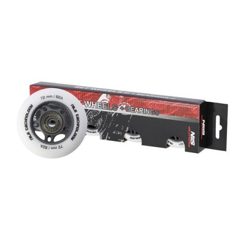 PU 72x24 82A BIAŁE MATOWE (4 szt.) + ABEC-9 (8 szt.) ZESTAW NILS EXTREME PU 72x24 82A BIAŁE MATOWE (4 szt.) + ABEC-9 (8 szt.) ZESTAW NILS EXTREME