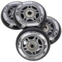 PU 72x24 82A CZARNE (4 szt.) + ABEC-9 (8 szt.) ZESTAW NILS EXTREME