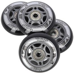 PU 72x24 82A CZARNE (4 szt.) + ABEC-9 (8 szt.) ZESTAW NILS EXTREME