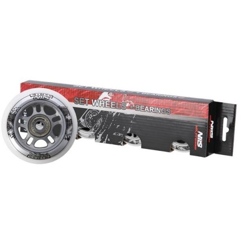 PU 76x24 82A BIAŁE N (4 szt.) + ABEC-7 (8 szt.) ZESTAW NILS EXTREME PU 76x24 82A BIAŁE N (4 szt.) + ABEC-7 (8 szt.) ZESTAW NILS EXTREME