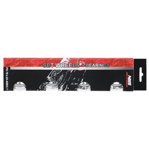 PU 76x24 82A BIAŁE N (4 szt.) + ABEC-7 (8 szt.) ZESTAW NILS EXTREME PU 76x24 82A BIAŁE N (4 szt.) + ABEC-7 (8 szt.) ZESTAW NILS EXTREME