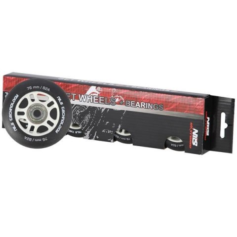 PU 76x24 82A CZARNE MATOWE (4 szt.) + ABEC-9 (8 szt.) ZESTAW NILS EXTREME PU 76x24 82A CZARNE MATOWE (4 szt.) + ABEC-9 (8 szt.) ZESTAW NILS EXTREME