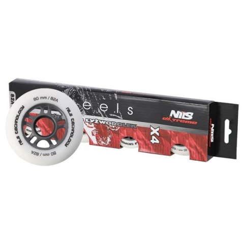 PU 80x24 82A BIAŁE MATOWE KÓŁKA (4 szt.) NILS EXTREME PU 80x24 82A BIAŁE MATOWE KÓŁKA (4 szt.) NILS EXTREME