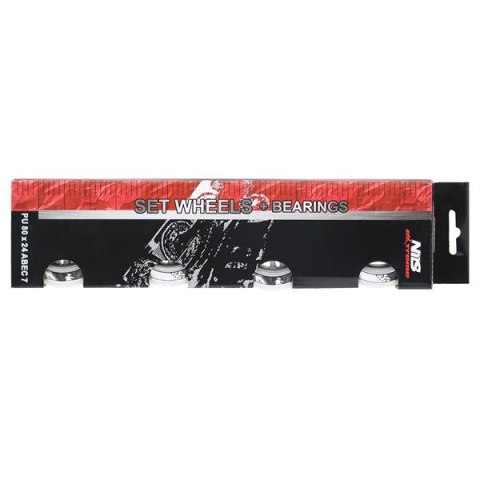 PU 80x24 82A BIAŁE N (4 szt.) + ABEC-7 (8 szt.) ZESTAW NILS EXTREME PU 80x24 82A BIAŁE N (4 szt.) + ABEC-7 (8 szt.) ZESTAW NILS EXTREME