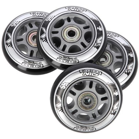 PU 80x24 82A CZARNE (4 szt.) + ABEC-9 (8 szt.) ZESTAW NILS EXTREME PU 80x24 82A CZARNE (4 szt.) + ABEC-9 (8 szt.) ZESTAW NILS EXTREME