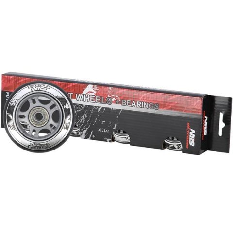 PU 80x24 82A CZARNE (4 szt.) + ABEC-9 (8 szt.) ZESTAW NILS EXTREME PU 80x24 82A CZARNE (4 szt.) + ABEC-9 (8 szt.) ZESTAW NILS EXTREME