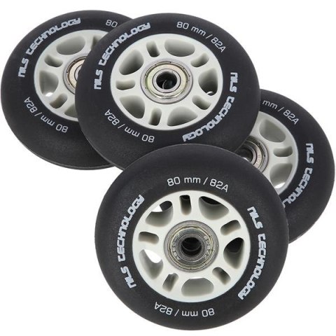 PU 80x24 82A CZARNE MATOWE (4 szt.) + ABEC-9 (8 szt.) ZESTAW NILS EXTREME PU 80x24 82A CZARNE MATOWE (4 szt.) + ABEC-9 (8 szt.) ZESTAW NILS EXTREME