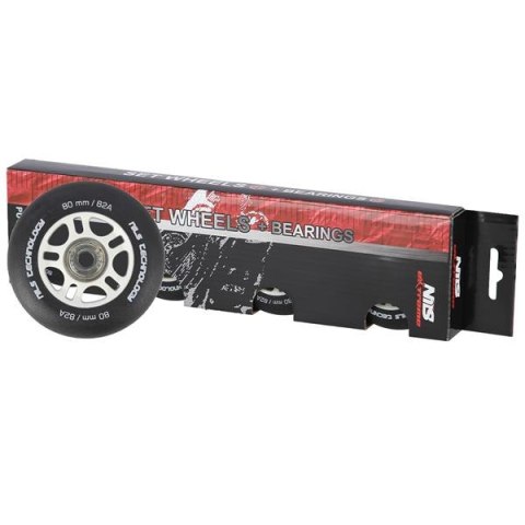PU 80x24 82A CZARNE MATOWE (4 szt.) + ABEC-9 (8 szt.) ZESTAW NILS EXTREME PU 80x24 82A CZARNE MATOWE (4 szt.) + ABEC-9 (8 szt.) ZESTAW NILS EXTREME