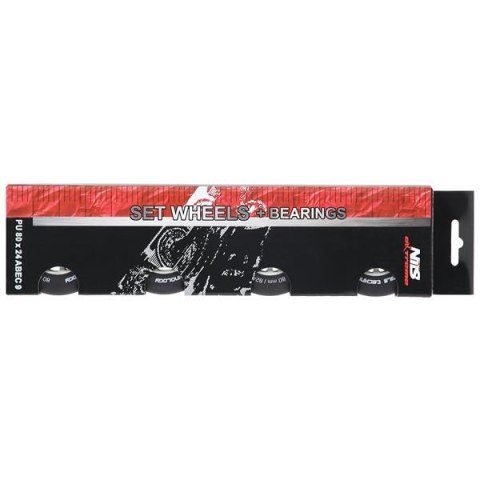 PU 80x24 82A CZARNE MATOWE (4 szt.) + ABEC-9 (8 szt.) ZESTAW NILS EXTREME PU 80x24 82A CZARNE MATOWE (4 szt.) + ABEC-9 (8 szt.) ZESTAW NILS EXTREME
